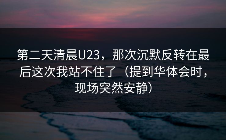 第二天清晨U23，那次沉默反转在最后这次我站不住了（提到华体会时，现场突然安静）